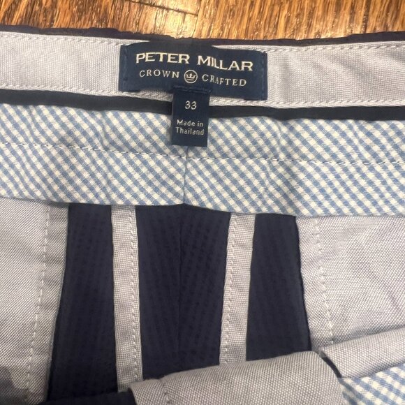 Peter Millar Crown Crafted Seersucker Performance Lightweight Shorts Sz 33 - Picture 3 of 8